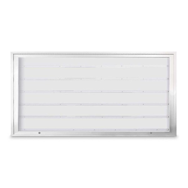 Corkboard, Triple Door, Radius Frame, 72x48", Satin/Black Rubber